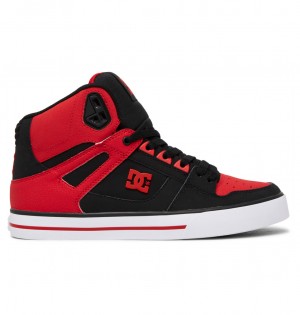 DC Pure High-Top Men Sneakers Red / White / Black | US-6473IEH