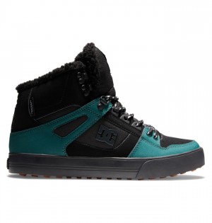 DC Pure High-Top Men Winter Boots Black / Green | US-9137JUZ