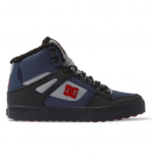 DC Pure High-Top Men Winter Boots Navy / Black | US-8713SRV