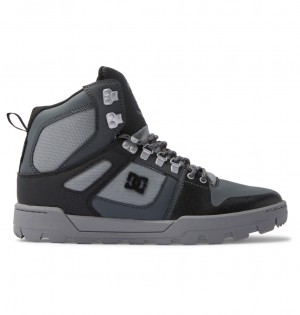 DC Pure High-Top Water-Resistant Men Winter Boots Black / Grey / Black | US-5972OGQ