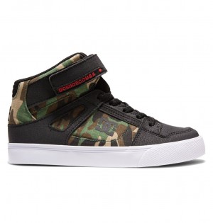 DC Pure High Elastic Lace High-Top Kids' Sneakers Black Camo | US-0329QSO