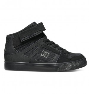 DC Pure High Elastic Lace High-Top Kids' Sneakers Black | US-1526MES