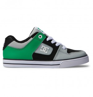 DC Pure Kids' Sneakers Black / Green | US-7896FLX