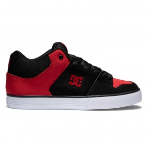 DC Pure MID Mid-Top Men Sneakers Black / Red | US-0497DIO