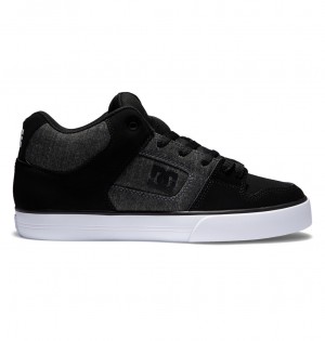 DC Pure MID Mid-Top Men Sneakers Black | US-5018XKB