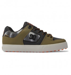 DC Pure Winterized Men Skate Shoes Black / Olive | US-1634SOG