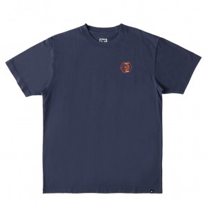 DC Quality Goods Men T-Shirt Navy Wash | US-7382WYJ