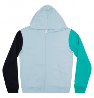 DC Riot Zip-Up Kids' Hoodie Blue Navy Turquoise | US-3247IYN