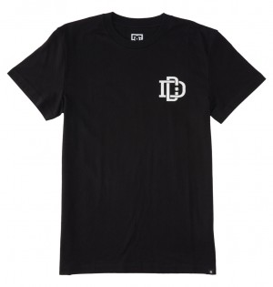 DC Rugby Crest Men T-Shirt Black | US-6537ESF