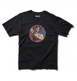 DC STAR WARS™ x DC Mando And The Child Men T-Shirt Black | US-9805DSJ