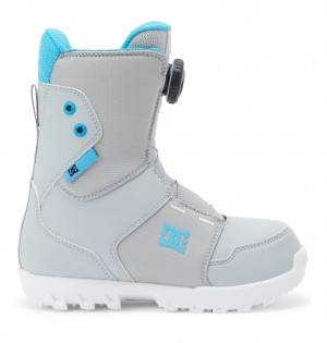 DC Scout BOA® Kids' Snowboard Boots Grey / Blue | US-2180QJW