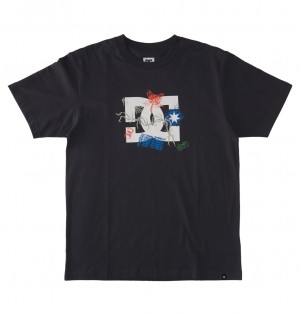 DC Scribble Men T-Shirt Ebony | US-5724PIA