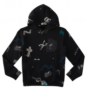 DC Scribble Pullover Kids' Hoodie Black | US-9153CEL