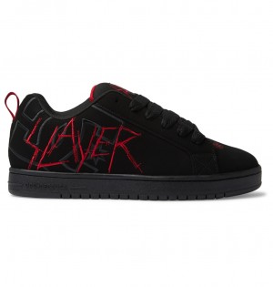 DC Slayer Court Graffik Men Sneakers Black / Red | US-0943OVN