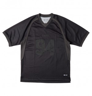 DC Slayer Football Jersey Men T-Shirt Black | US-6831LXJ