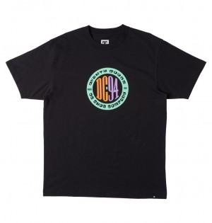 DC Sport Circle Crew Neck Men T-Shirt Black | US-8745BSM