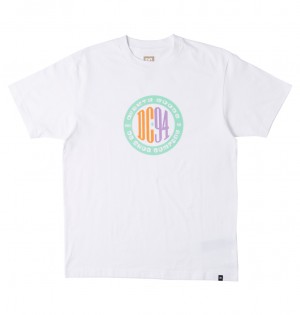 DC Sport Circle Crew Neck Men T-Shirt White | US-9248TFJ