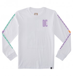 DC Sportster Long Sleeve Kids' T-Shirt White | US-2046JNG