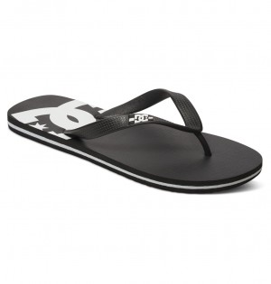 DC Spray Men Flip Flops Black / White | US-8350STF