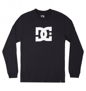 DC Star Long Sleeve Men T-Shirt Black | US-2369EWV