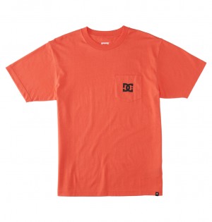 DC Star Pocket Pocket Men T-Shirt Coral | US-7385QIO