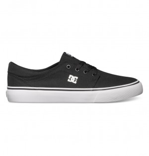 DC Trase Canvas Men Sneakers Black / White | US-8675ZAV