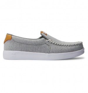 DC Villain Men Slip On Shoes White / Grey | US-5234JPF