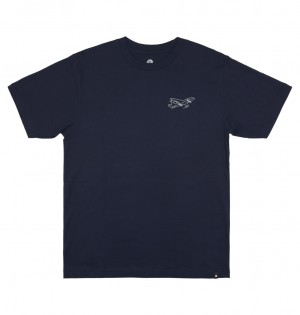 DC Wes Traveler Men T-Shirt Navy | US-6423HJK