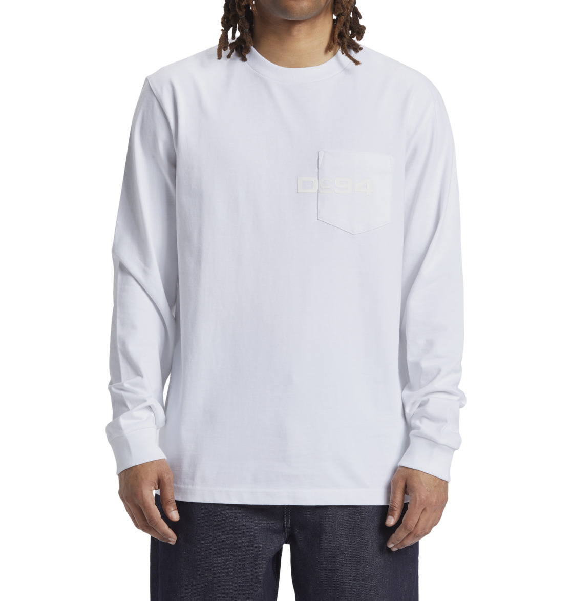 DC 1994 Long Sleeve Pocket Men T-Shirt White | US-3621LXB