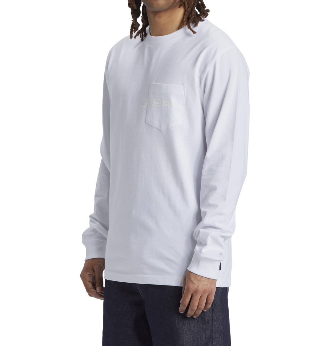 DC 1994 Long Sleeve Pocket Men T-Shirt White | US-3621LXB