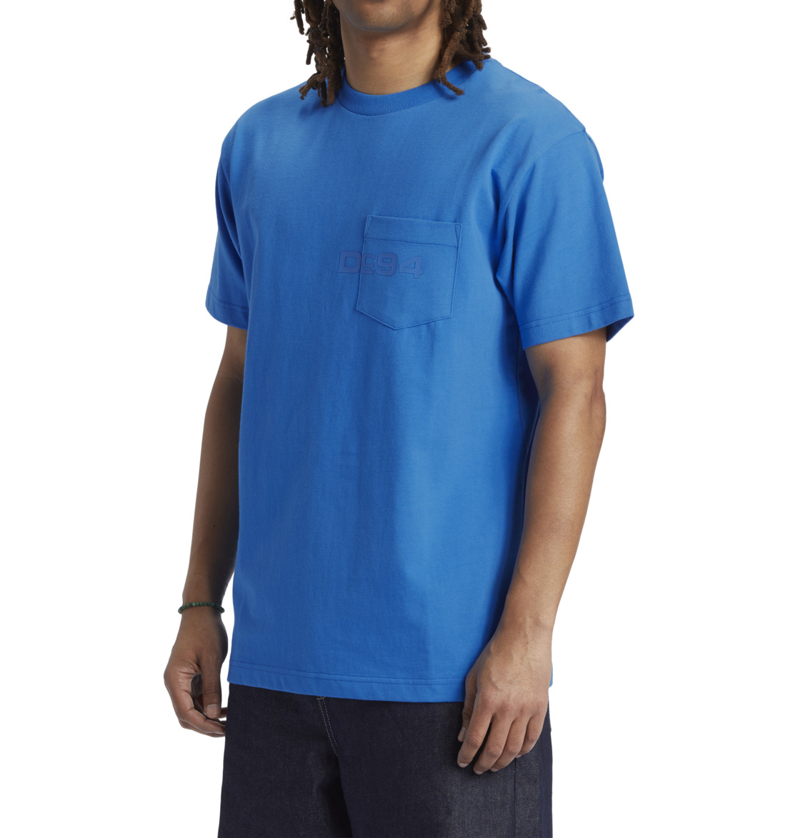 DC 1995 Pocket Men T-Shirt Blue | US-3798BEU