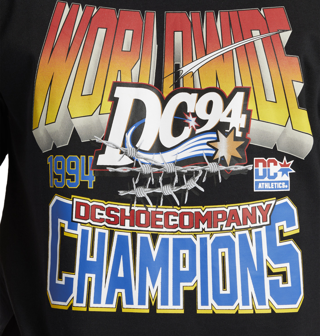 DC 94 Champs Men T-Shirt Black | US-3908HMC