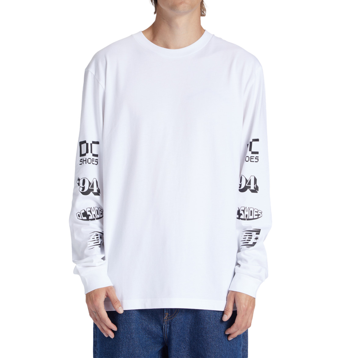 DC All Smiles Long Sleeve Men T-Shirt White | US-2410QLC