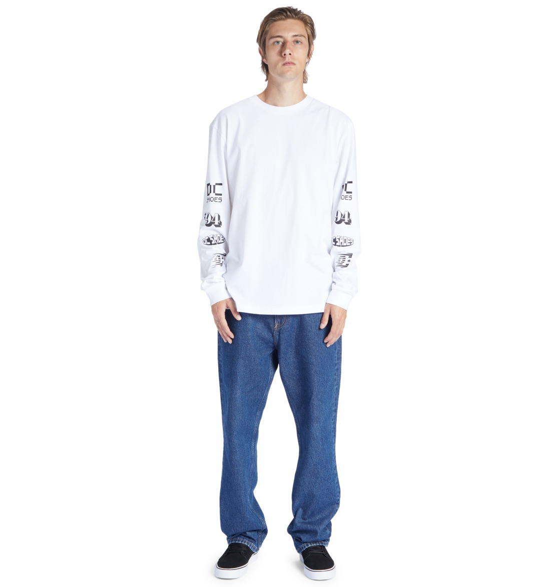 DC All Smiles Long Sleeve Men T-Shirt White | US-2410QLC