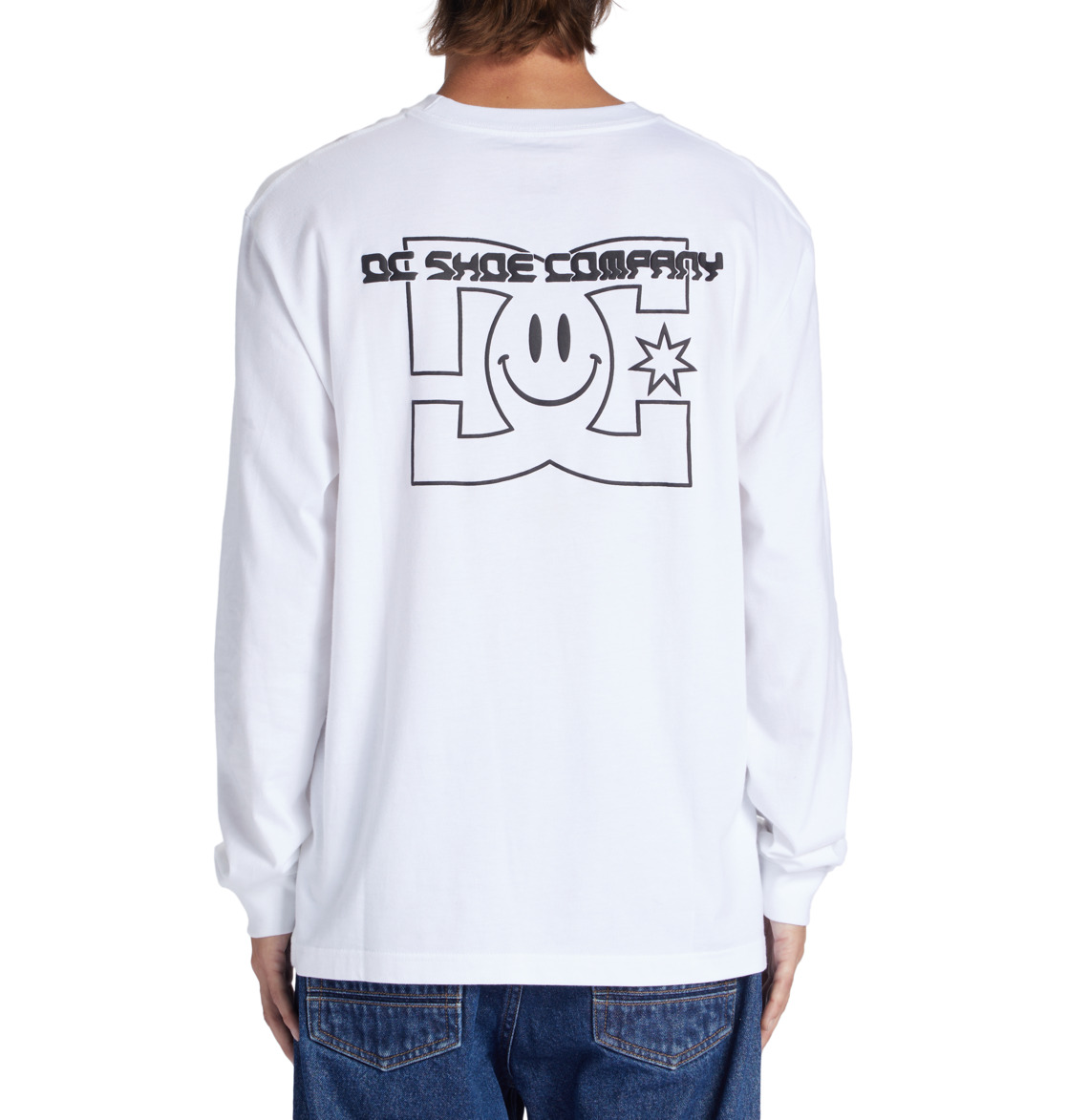 DC All Smiles Long Sleeve Men T-Shirt White | US-2410QLC