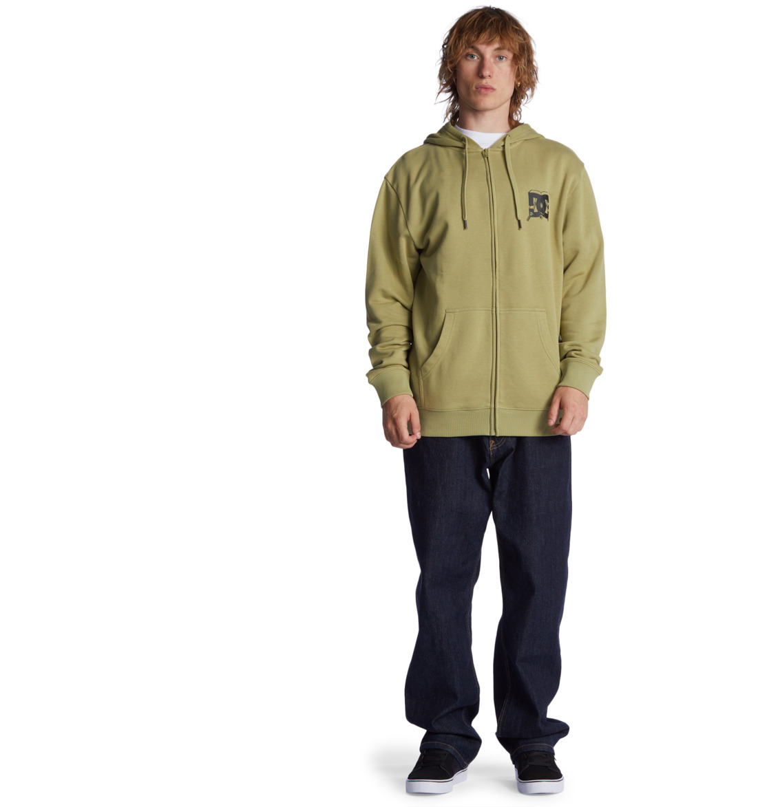 DC All Trades Zip-Up Men Hoodie Olive | US-2094RAK