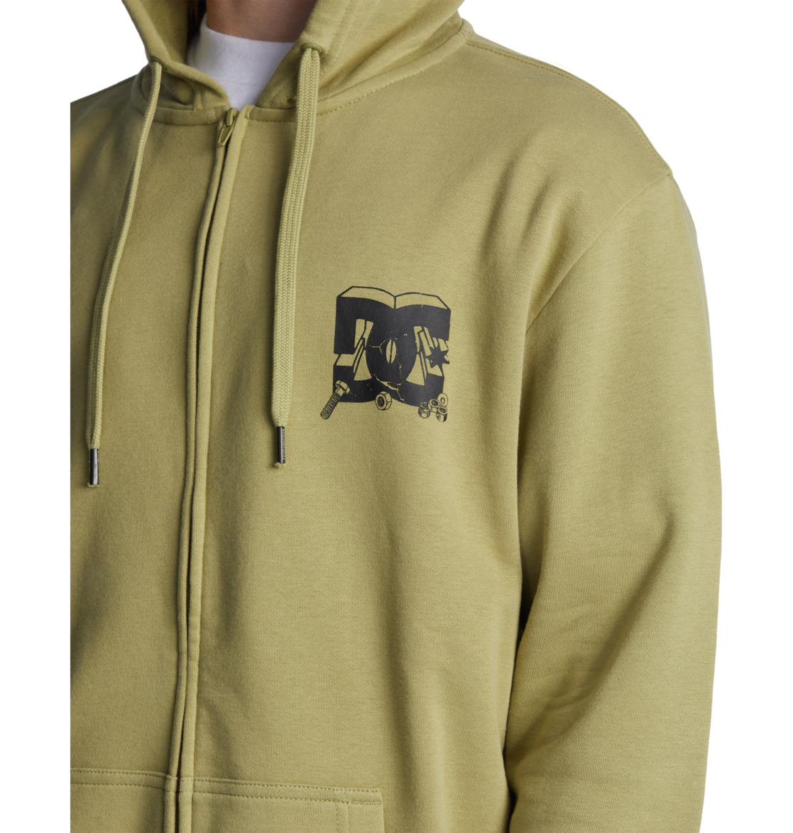 DC All Trades Zip-Up Men Hoodie Olive | US-2094RAK