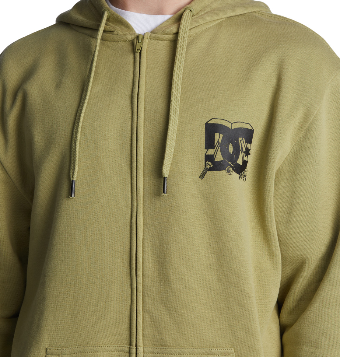 DC All Trades Zip-Up Men Hoodie Olive | US-2094RAK