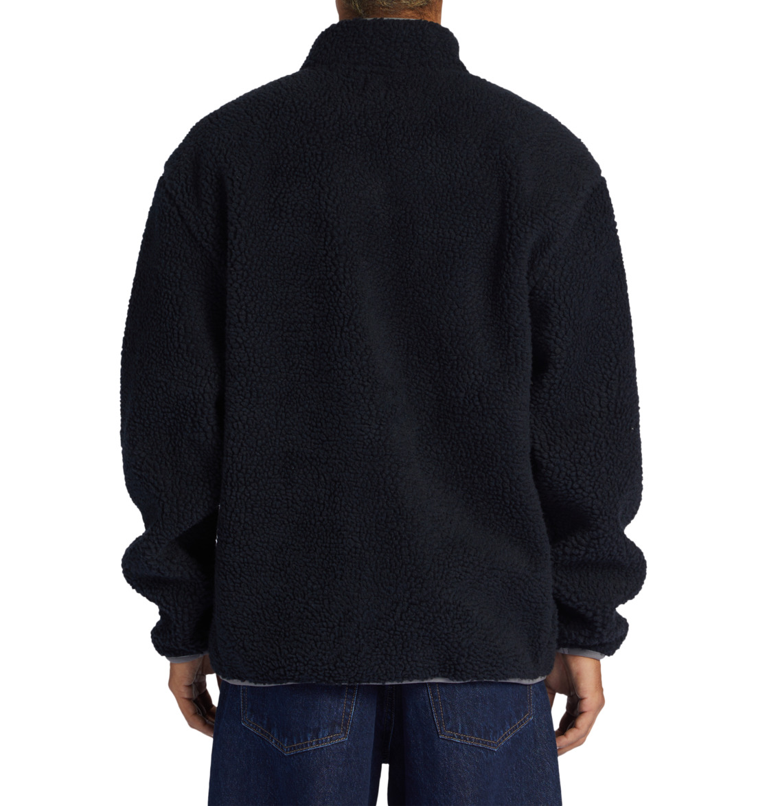 DC Amradical Zip-Up Mock Neck Fleece Men Sweatshirt Black | US-1690PDC