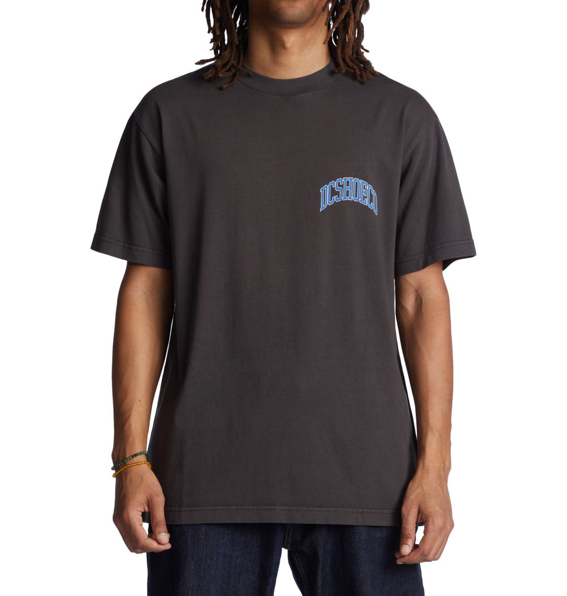 DC Arch Men T-Shirt Black Wash | US-5821HWN