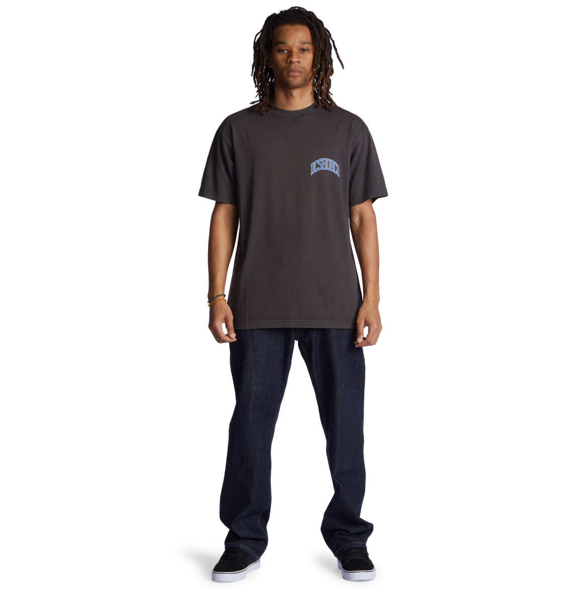 DC Arch Men T-Shirt Black Wash | US-5821HWN