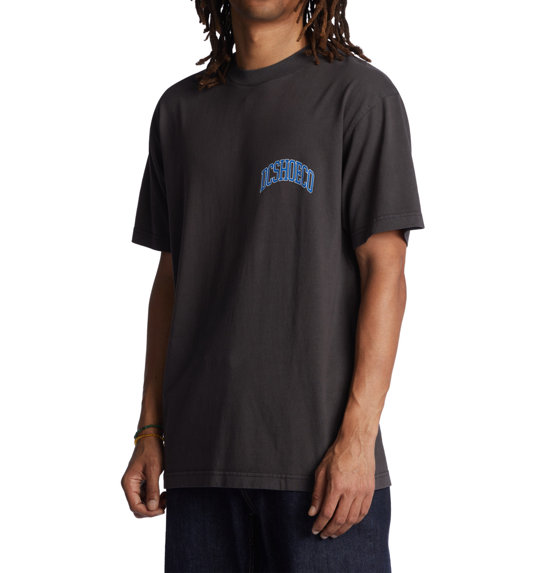 DC Arch Men T-Shirt Black Wash | US-5821HWN