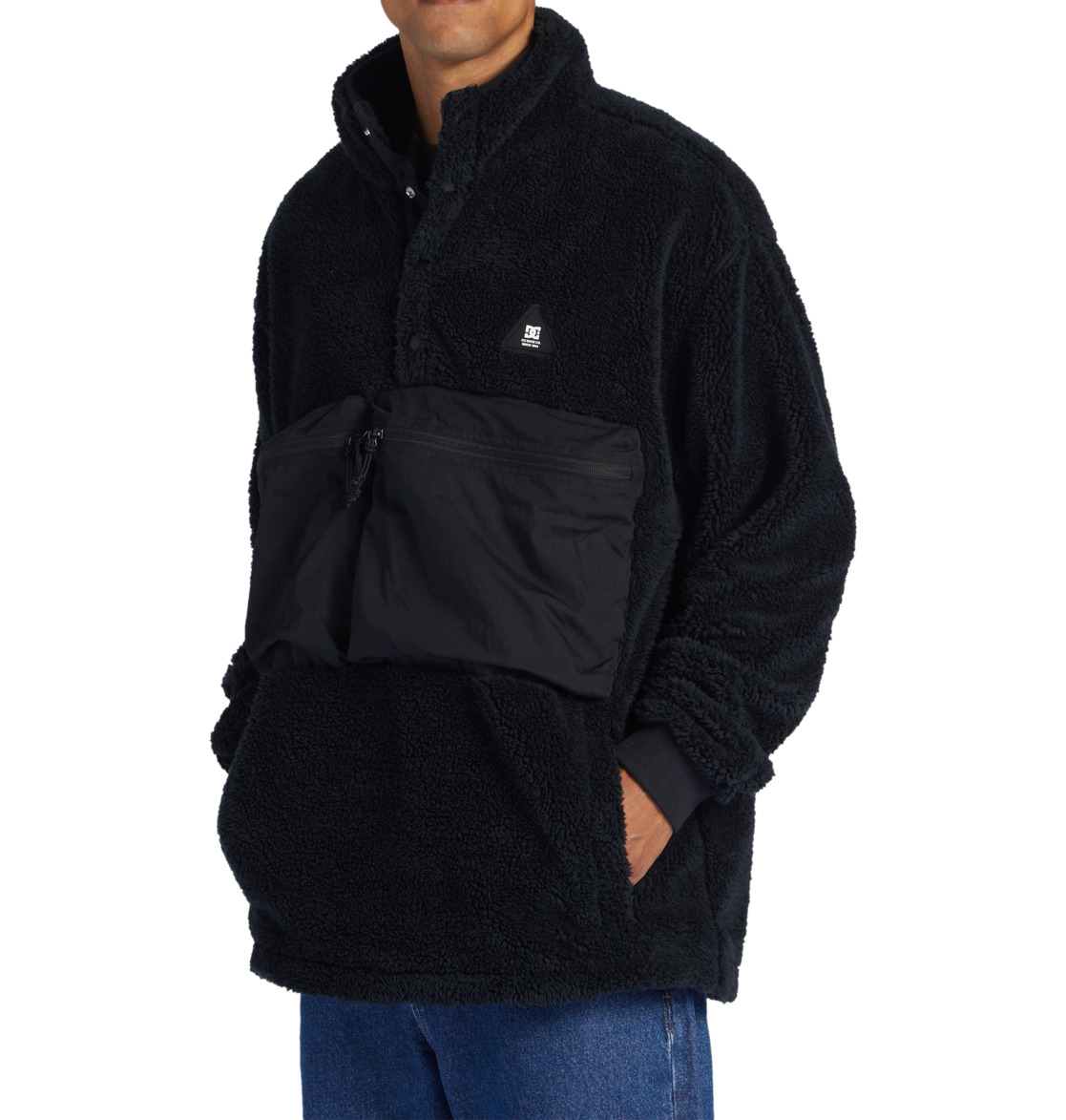 DC Avalon Mock Neck Fleece Men Sweatshirt Black | US-9527WEN