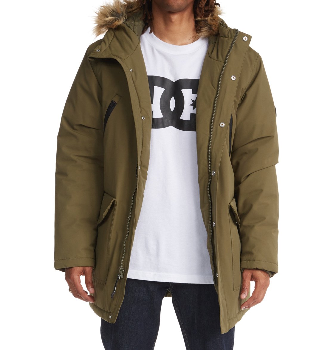 DC Bamberg Water-Resistant Parka Men Jackets Dark Green | US-3679RBI