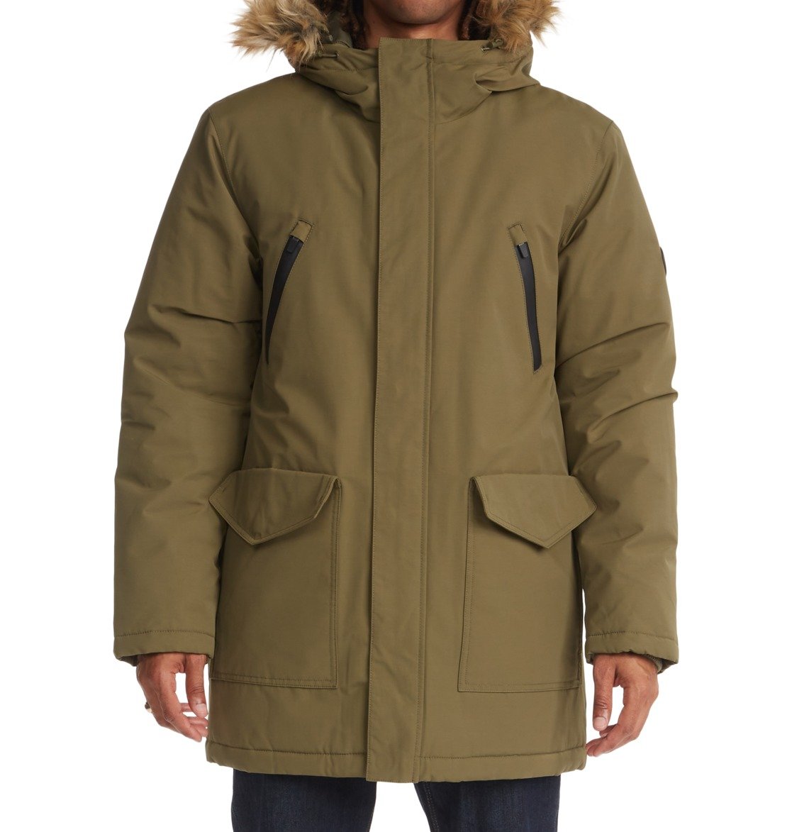 DC Bamberg Water-Resistant Parka Men Jackets Dark Green | US-3679RBI