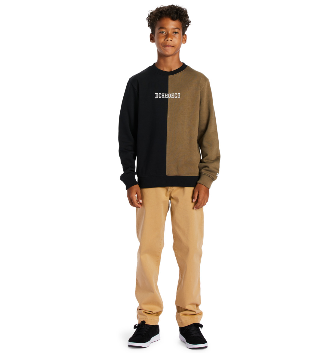 DC Baseline Kids' Sweatshirt Black / Brown | US-9824HIB