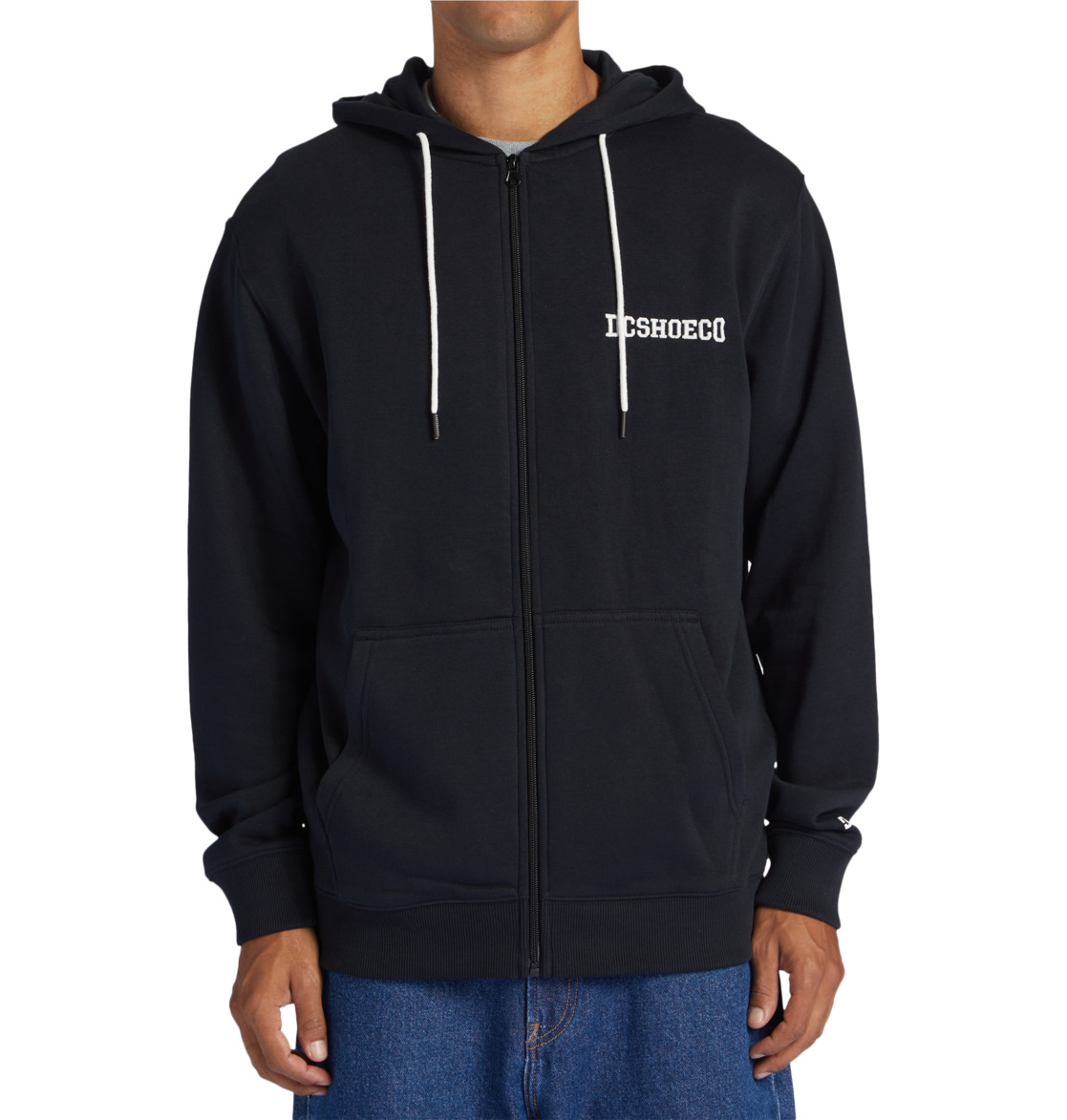 DC Baseline Zip-Up Men Hoodie Black | US-6309UWS