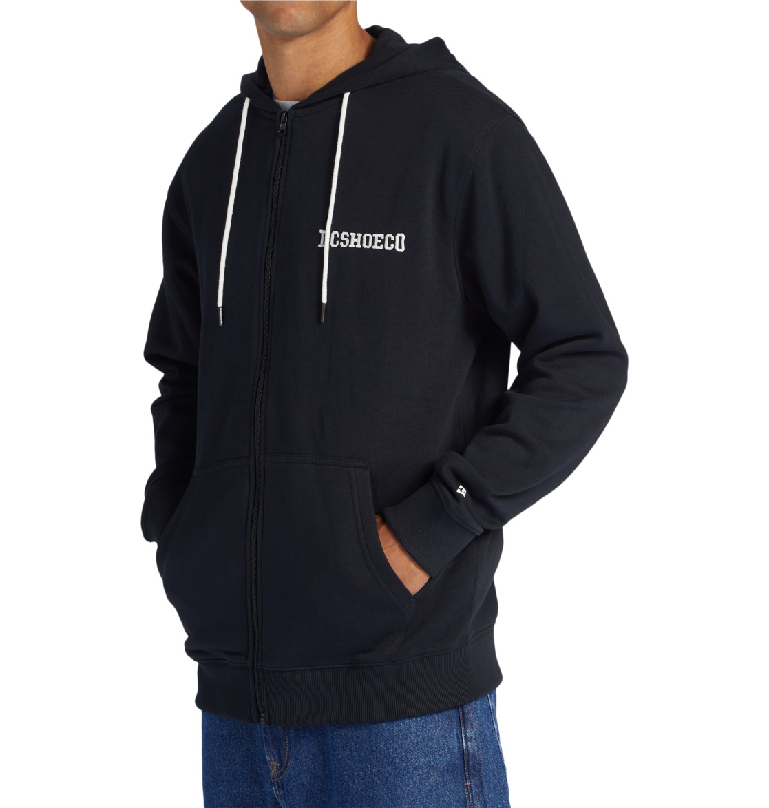 DC Baseline Zip-Up Men Hoodie Black | US-6309UWS