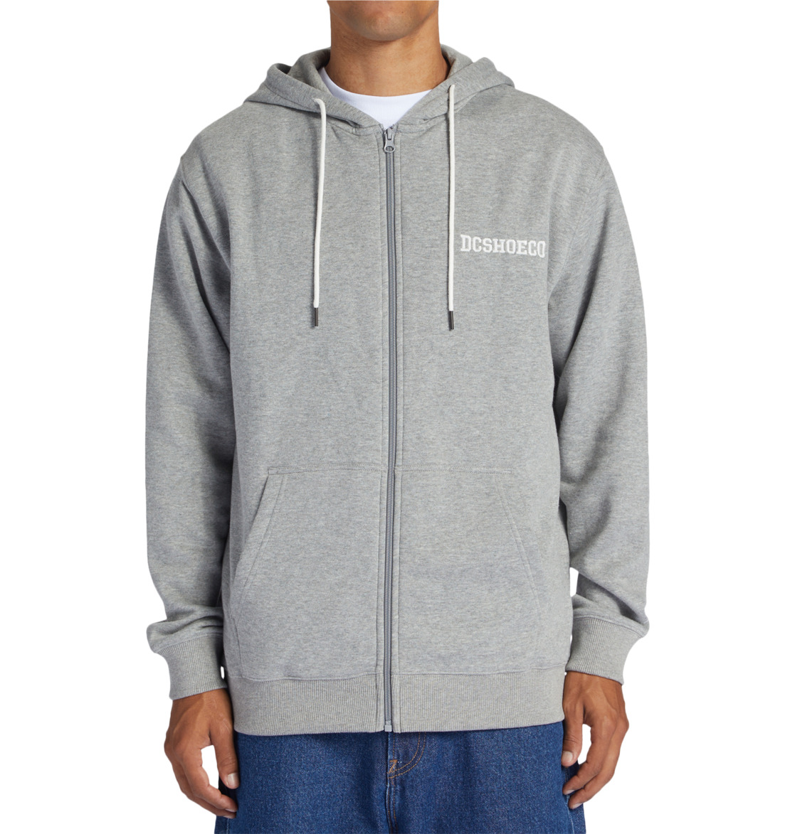 DC Baseline Zip-Up Men Hoodie Grey | US-8523TSG