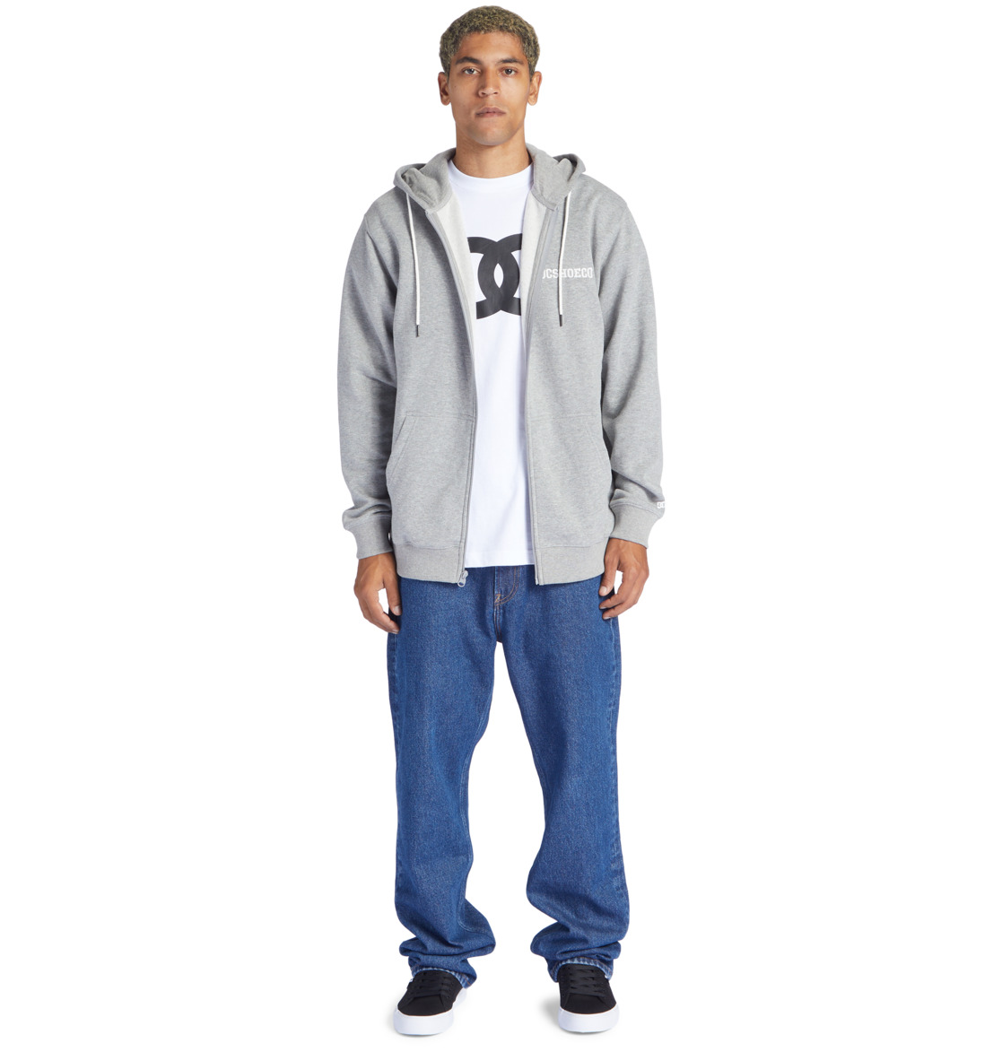 DC Baseline Zip-Up Men Hoodie Grey | US-8523TSG